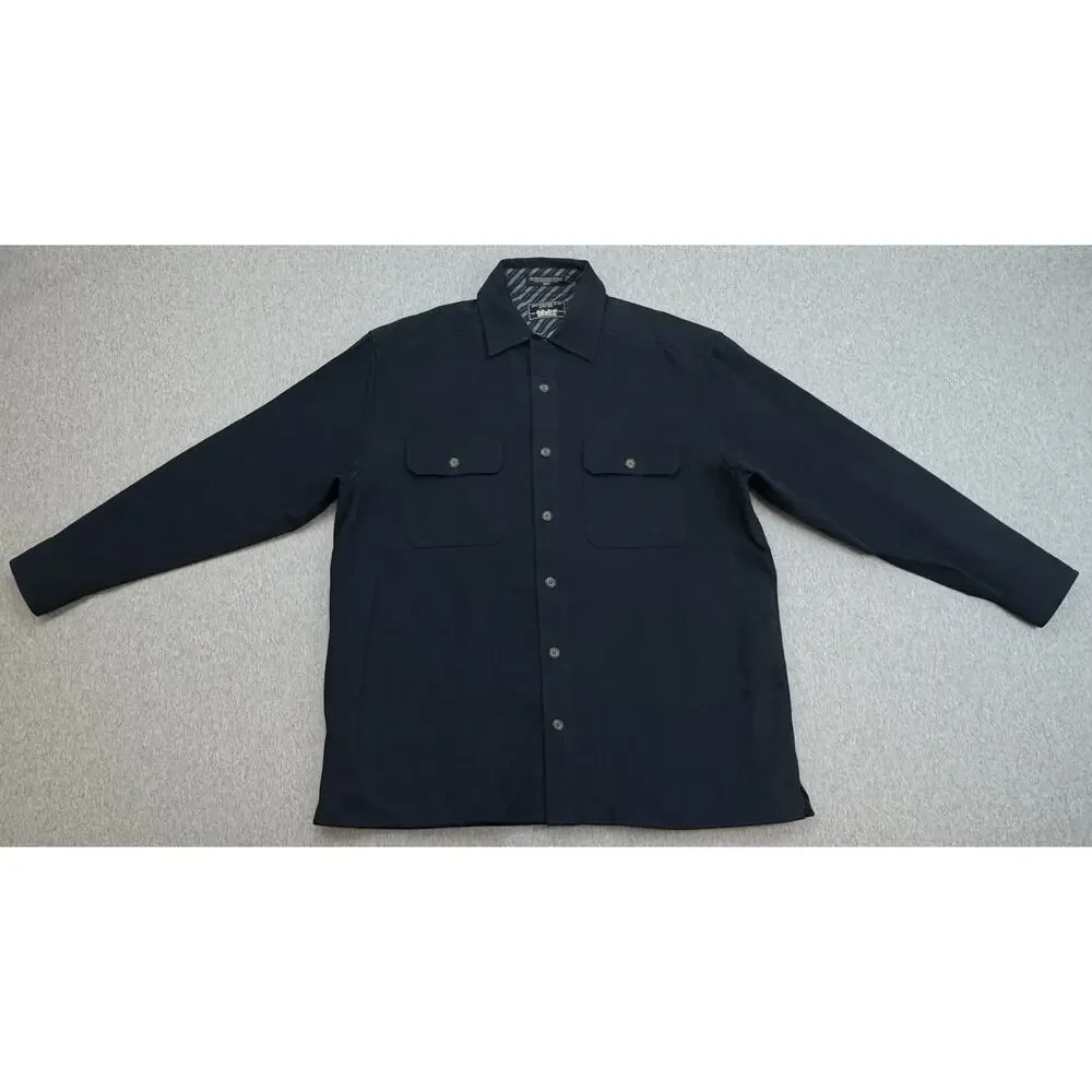 Levis Shirt Jacket Men Medium Black 100%‎ Cotton Long Sleeve Button Up